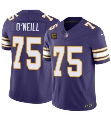 Men's Minnesota Vikings #75 Brian O'Neill Purple 2026 F.U.S.E. 4-Star C Vapor Untouchable Throwback Limited Football Stitched Jersey