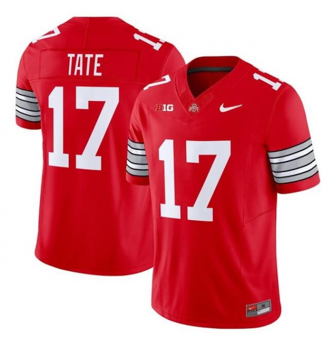 Men's Ohio State Buckeyes #17 Carnell Tate Red F.U.S.E. 2025-2026 Stitched Football Jersey