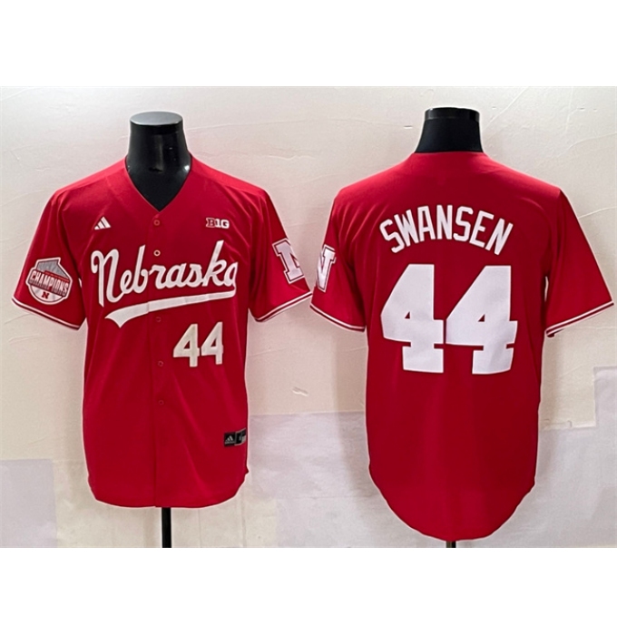 Men's Nebraska Huskers #44 Gabe Swansen Red Back 2 Back Champions Vapor Premier Limited Stitched Jersey