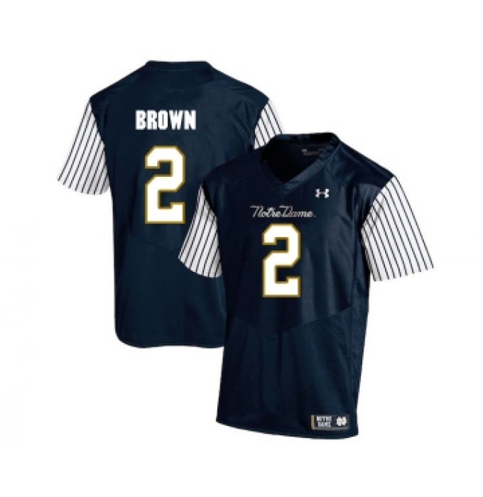 Notre Dame Fighting Irish 2 Chris Brown Navy College Football Jersey