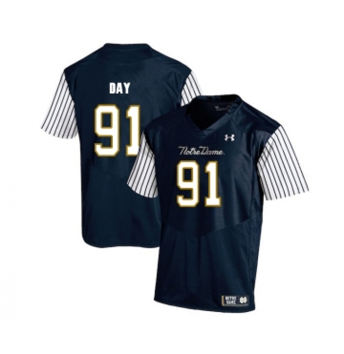 Notre Dame Fighting Irish 91 Sheldon Day Navy College Football Jersey