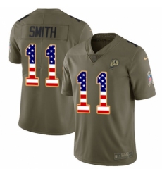 Men's Nike Washington Redskins #11 Alex Smith Limited Olive/USA Flag 2017 Salute to Service NFL Jersey
