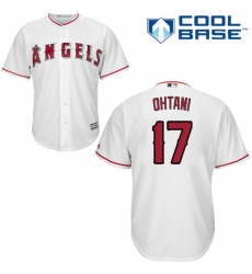 Youth Majestic Los Angeles Angels of Anaheim #17 Shohei Ohtani Authentic White Home Cool Base MLB Jersey