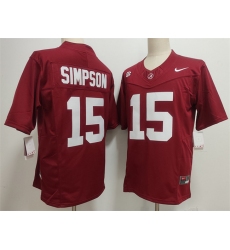 Men's Alabama Crimson Tide #15 Ty Simpson Red F.U.S.E. Stitched Football Jersey