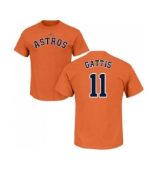 MLB Nike Houston Astros #11 Evan Gattis Orange Name & Number T-Shirt