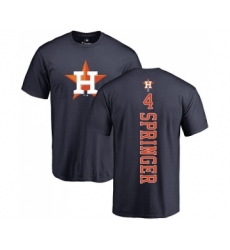MLB Nike Houston Astros #4 George Springer Navy Blue Backer T-Shirt