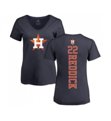 MLB Women's Nike Houston Astros #22 Josh Reddick Navy Blue Backer T-Shirt
