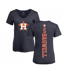 MLB Women's Nike Houston Astros #5 Jeff Bagwell Navy Blue Backer T-Shirt