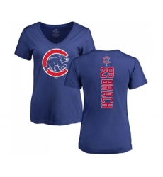 Baseball Women's Chicago Cubs #29 Brad Brach Royal Blue Backer T-Shirt