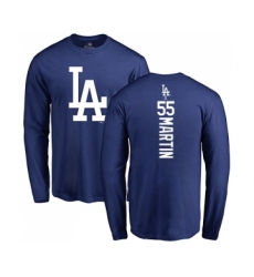 Baseball Los Angeles Dodgers #55 Russell Martin Royal Blue Backer Long Sleeve T-Shirt