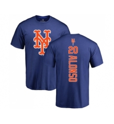 Baseball New York Mets #20 Pete Alonso Royal Blue Backer T-Shirt