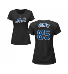 Baseball Women's New York Mets #85 Carlos Gomez Black Name & Number T-Shirt