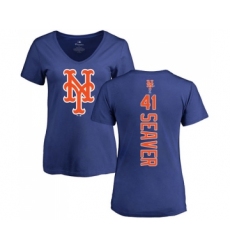 MLB Women's Nike New York Mets #41 Tom Seaver Royal Blue Backer T-Shirt