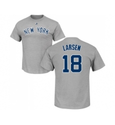 MLB Nike New York Yankees #18 Don Larsen Gray Name & Number T-Shirt