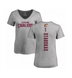 Basketball Women's Cleveland Cavaliers #1 Nik Stauskas Ash Backer T-Shirt