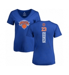 Basketball Women's New York Knicks #23 Mitchell Robinson Royal Blue Backer T-Shirt