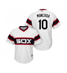 Youth Majestic Chicago White Sox #10 Yoan Moncada Replica White 2013 Alternate Home Cool Base MLB Jerseys