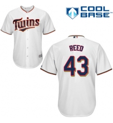 Youth Majestic Minnesota Twins #43 Addison Reed Replica White Home Cool Base MLB Jersey