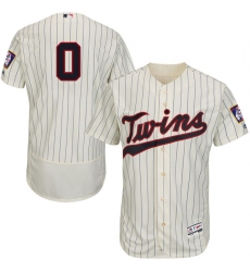 Men's Majestic Minnesota Twins #0 Erick Aybar Cream Alternate Flex Base Authentic Collection MLB Jersey