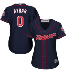 Women's Majestic Minnesota Twins #0 Erick Aybar Replica Navy Blue Alternate Road Cool Base MLB Jersey