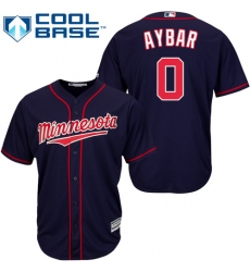 Youth Majestic Minnesota Twins #0 Erick Aybar Authentic Navy Blue Alternate Road Cool Base MLB Jersey