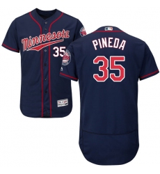 Men's Majestic Minnesota Twins #35 Michael Pineda Navy Blue Alternate Flex Base Authentic Collection MLB Jersey