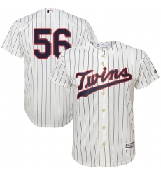 Men's Majestic Minnesota Twins #56 Fernando Rodney Replica Cream Alternate Cool Base MLB Jersey