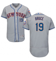 Men's Majestic New York Mets #19 Jay Bruce Grey Road Flex Base Authentic Collection MLB Jersey