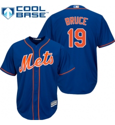 Men's Majestic New York Mets #19 Jay Bruce Replica Royal Blue Alternate Home Cool Base MLB Jersey