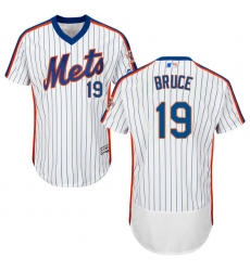 Men's Majestic New York Mets #19 Jay Bruce White Alternate Flex Base Authentic Collection MLB Jersey