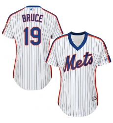 Women's Majestic New York Mets #19 Jay Bruce Authentic White Alternate Cool Base MLB Jersey