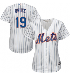 Women's Majestic New York Mets #19 Jay Bruce Replica White Home Cool Base MLB Jersey