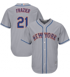 Youth Majestic New York Mets #21 Todd Frazier Replica Grey Road Cool Base MLB Jersey