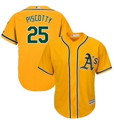 Youth Majestic Oakland Athletics #25 Stephen Piscotty Authentic Gold Alternate 2 Cool Base MLB Jersey