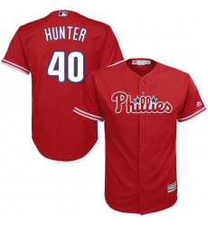 Men's Majestic Philadelphia Phillies #40 Tommy Hunter Replica Red Alternate Cool Base MLB Jersey