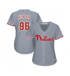 Women's Philadelphia Phillies #96 Tommy Hunter Replica Grey Road Cool Base Baseball Jersey