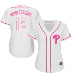 Women's Majestic Philadelphia Phillies #12 Will Middlebrooks Authentic White Fashion Cool Base MLB Jersey