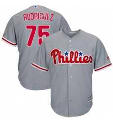 Youth Majestic Philadelphia Phillies #75 Francisco Rodriguez Replica Grey Road Cool Base MLB Jersey