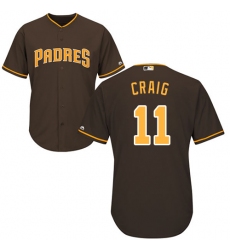 Men's Majestic San Diego Padres #11 Allen Craig Replica Brown Alternate Cool Base MLB Jersey