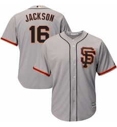 Men's Majestic San Francisco Giants #16 Austin Jackson Replica Grey Road 2 Cool Base MLB Jersey