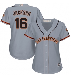 Women's Majestic San Francisco Giants #16 Austin Jackson Authentic Grey Road Cool Base MLB Jersey