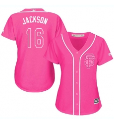 Women's Majestic San Francisco Giants #16 Austin Jackson Replica Pink Fashion Cool Base MLB Jersey