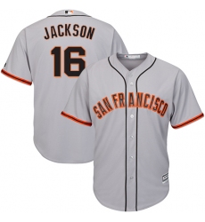 Youth Majestic San Francisco Giants #16 Austin Jackson Authentic Grey Road Cool Base MLB Jersey