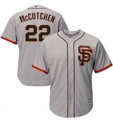 Men's Majestic San Francisco Giants #22 Andrew McCutchen Replica Grey Road 2 Cool Base MLB Jersey