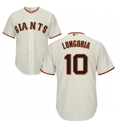 Men's Majestic San Francisco Giants #10 Evan Longoria Replica Cream Home Cool Base MLB Jersey