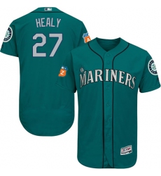 Men's Majestic Seattle Mariners #27 Ryon Healy Teal Green Alternate Flex Base Authentic Collection MLB Jersey