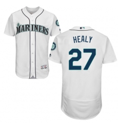 Men's Majestic Seattle Mariners #27 Ryon Healy White Home Flex Base Authentic Collection MLB Jersey