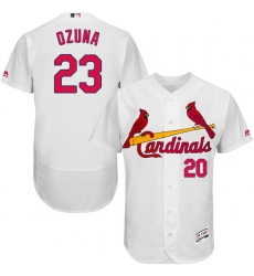 Men's Majestic St. Louis Cardinals #23 Marcell Ozuna White Home Flex Base Authentic Collection MLB Jersey