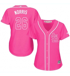 Women's Majestic St. Louis Cardinals #26 Bud Norris Authentic Pink Fashion Cool Base MLB Jersey