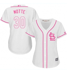 Women's Majestic St. Louis Cardinals #30 Jason Motte Authentic White Fashion Cool Base MLB Jersey